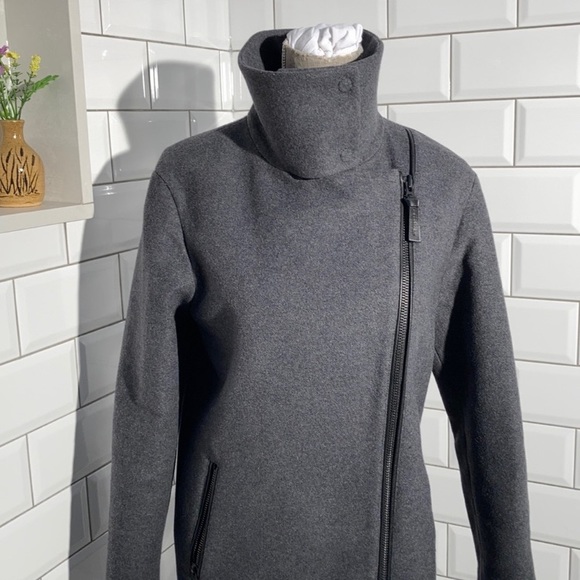 Mackage Wool Grey Coat Fur Collar - Picture 5 of 11